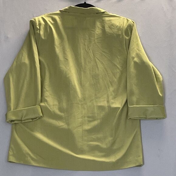 New WOT Lesley Fay Sport Estilo Women’s Blazer SZ 12 Lemon Lime Green Pockets - Picture 6 of 10
